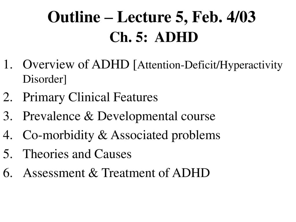 what are the nine symptoms of adhd